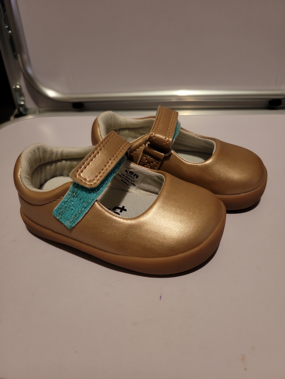Ten Little Toddler Girls Rose Gold Mary Janes Sz 4.5